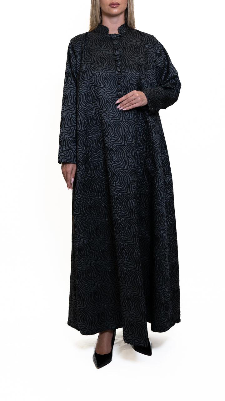 FAZI- Black Printed Abaya