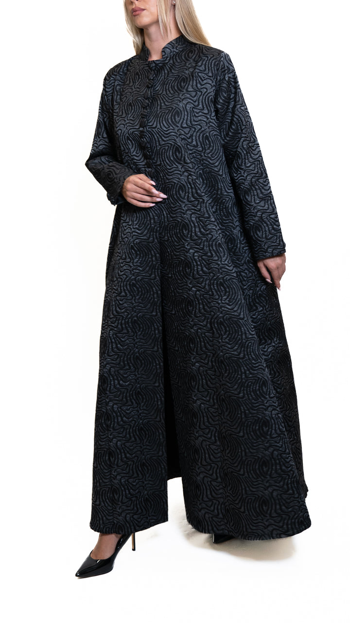 FAZI- Black Printed Abaya