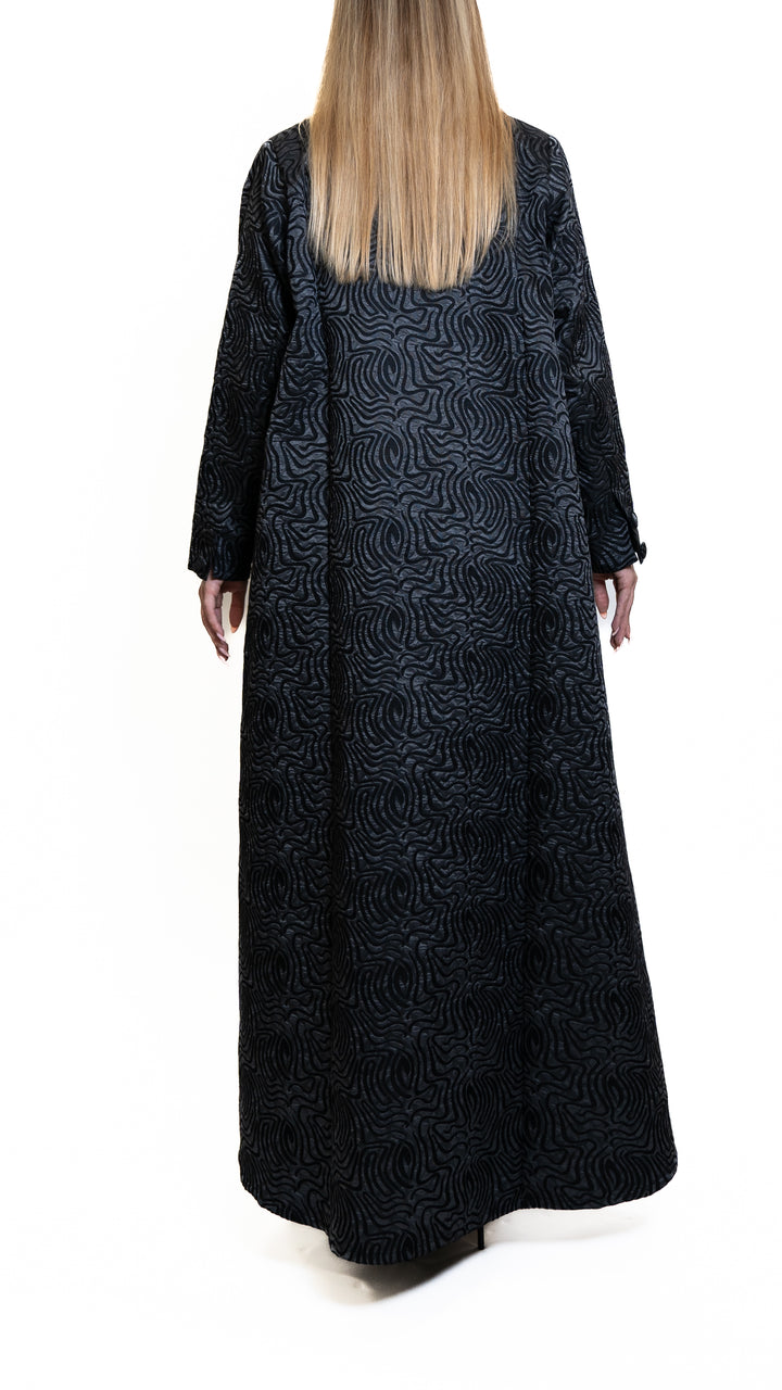 FAZI- Black Printed Abaya