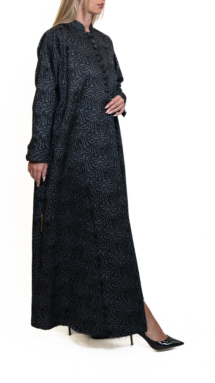 FAZI- Black Printed Abaya