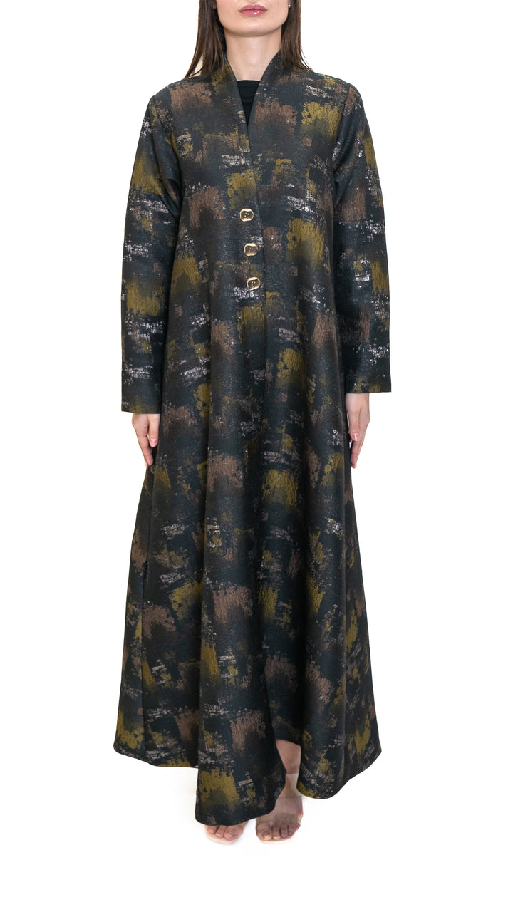 Alana Atelier - Printed Black & Gold Abaya