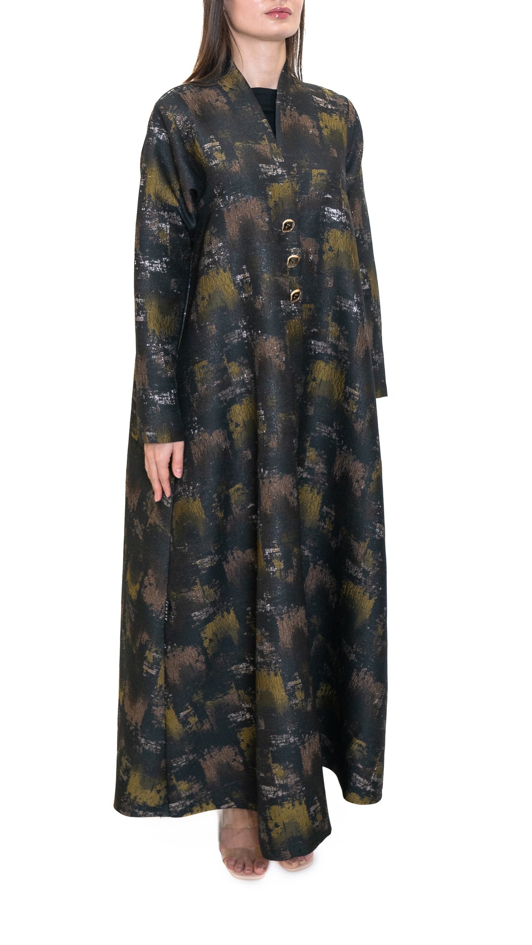 Alana Atelier - Printed Black & Gold Abaya