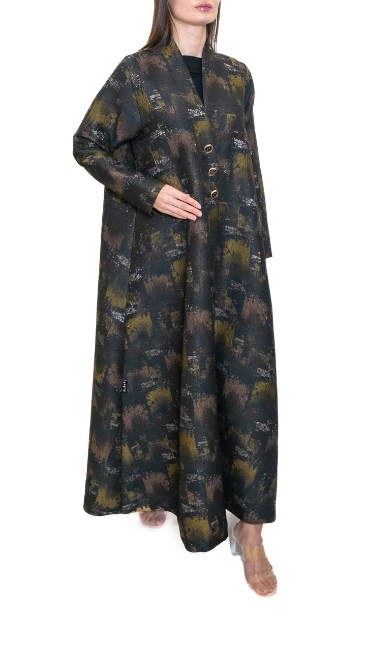 Alana Atelier - Printed Black & Gold Abaya